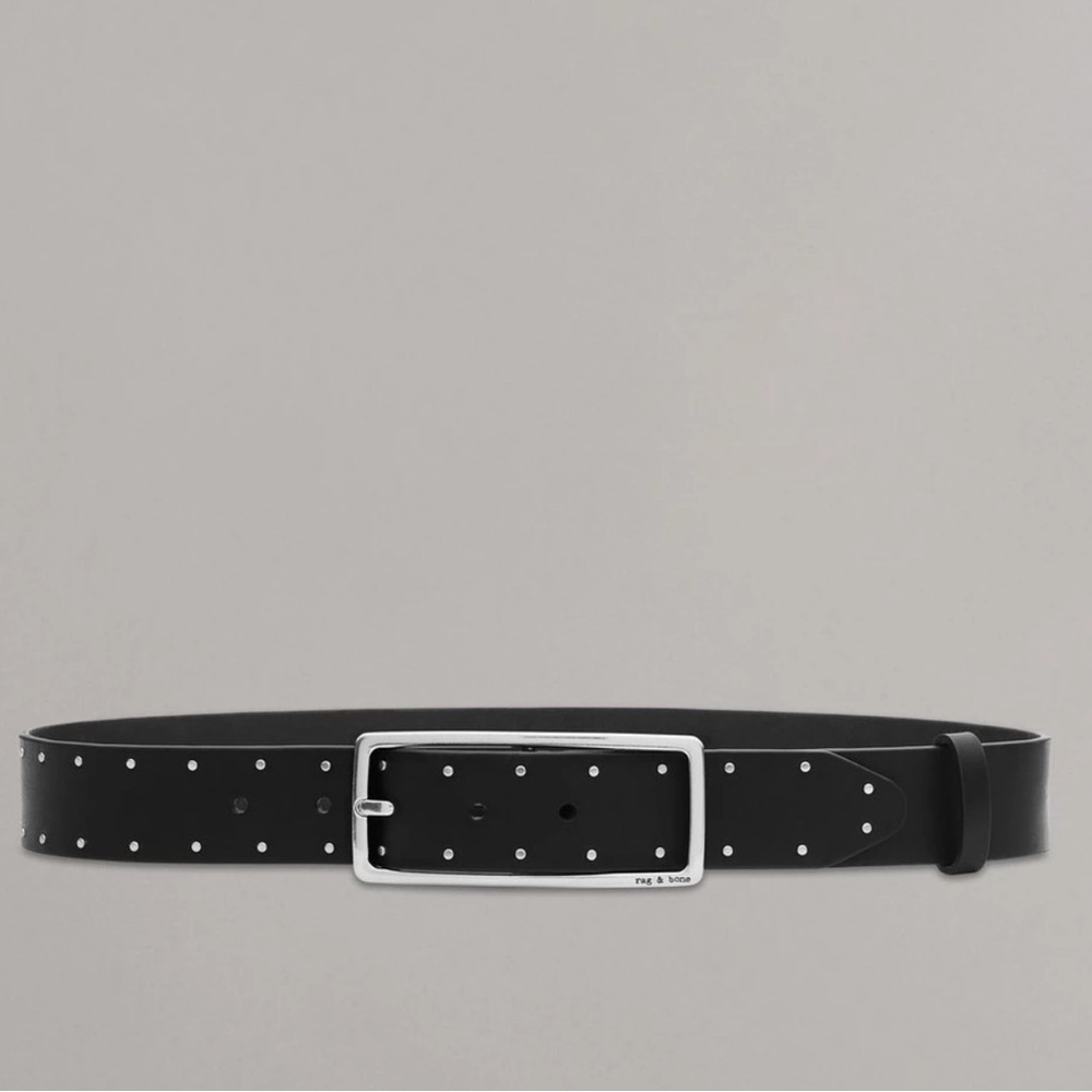 Rag and Bone Black Studded Belt